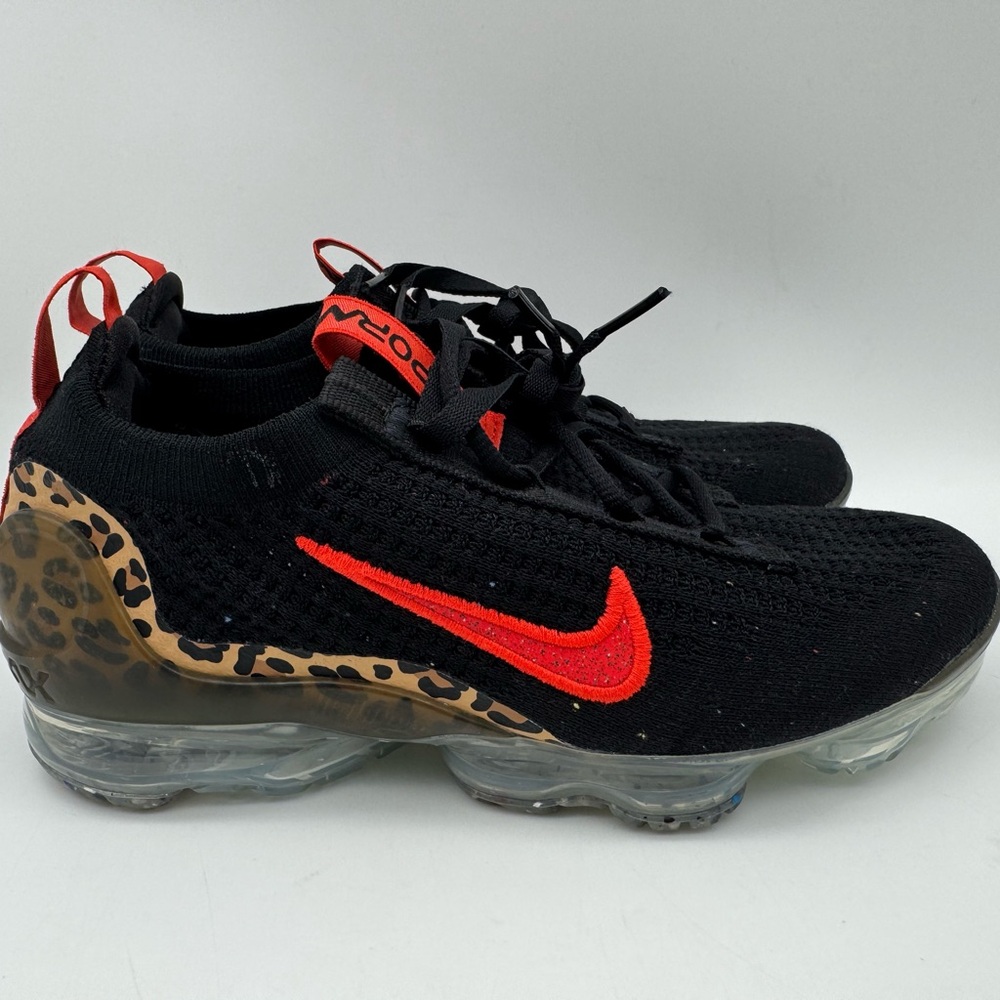 Nike Women's Air Vapormax 2021 FK Flyknit Shoes DH4090-001 Black Leopard Size 6